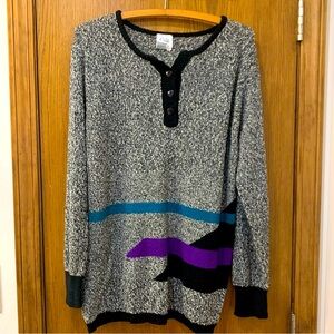 Vintage "Ratio" sweater, large, 80s 90s with minimalist geometric design